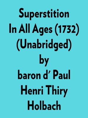 cover image of Superstition In All Ages (1732) (Unabridged)